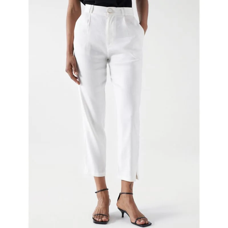 Pantalon fluide rayé marrakech bleu marine femme - Ichi | wimod