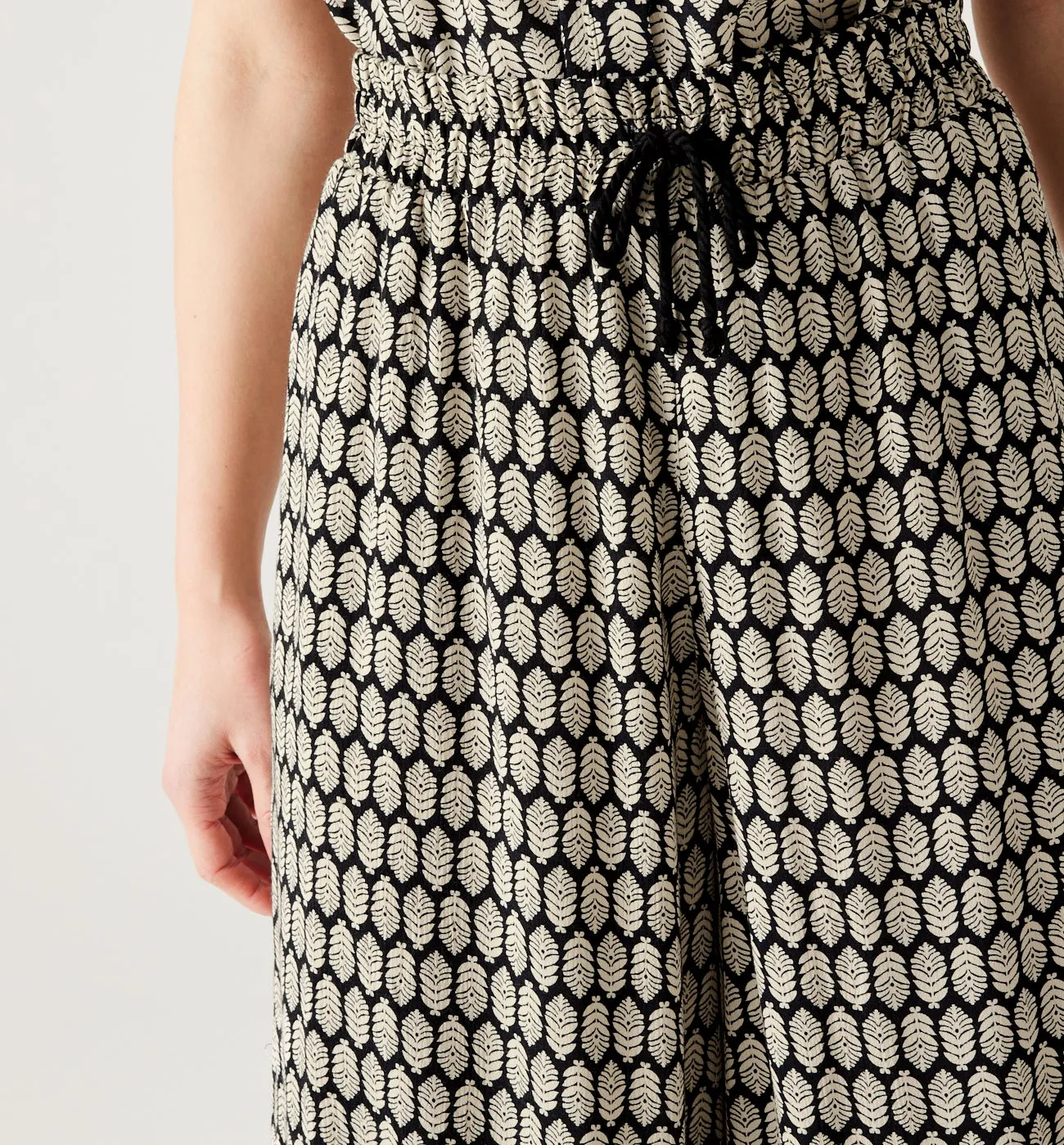 Pantalon large et fluide Femme - Imprimé noir