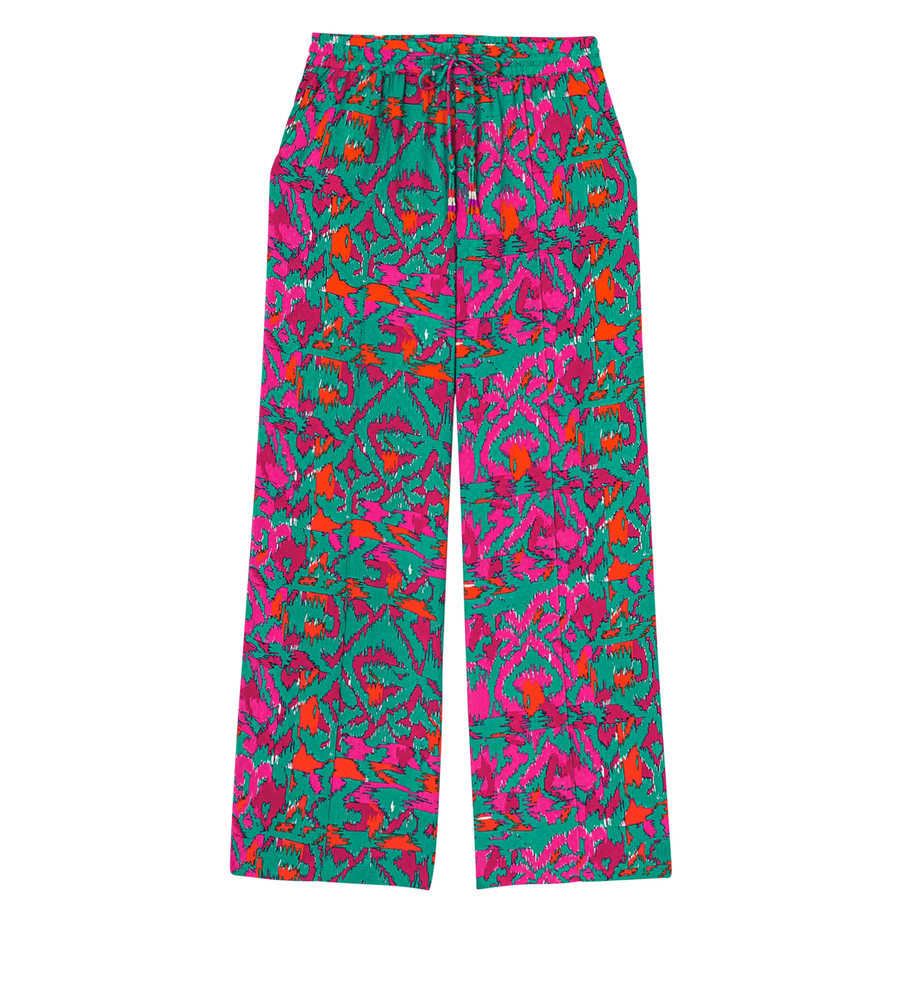 Pantalon large imprimé Femme - Imprimé vert émeraude