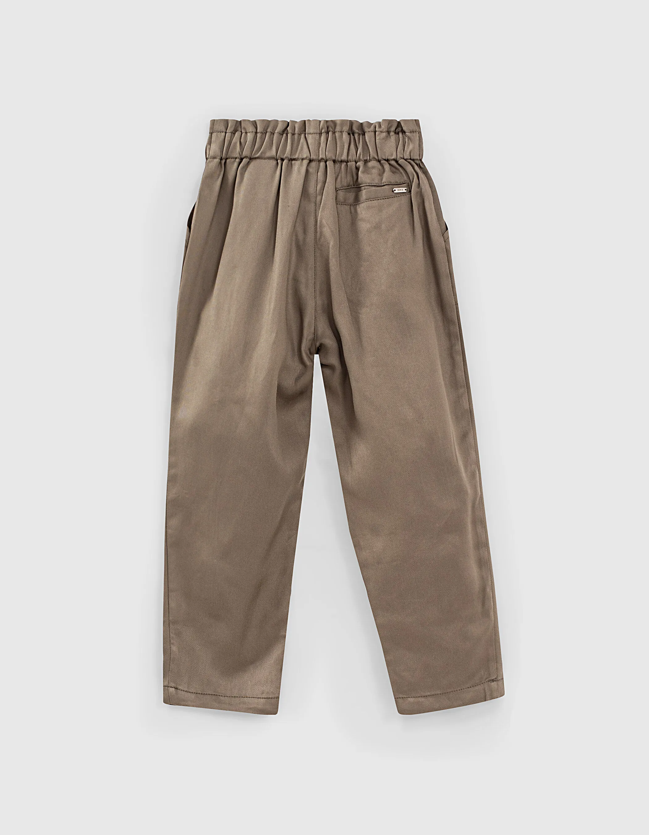 Pantalon paper bag kaki fluide 7/8ème fille