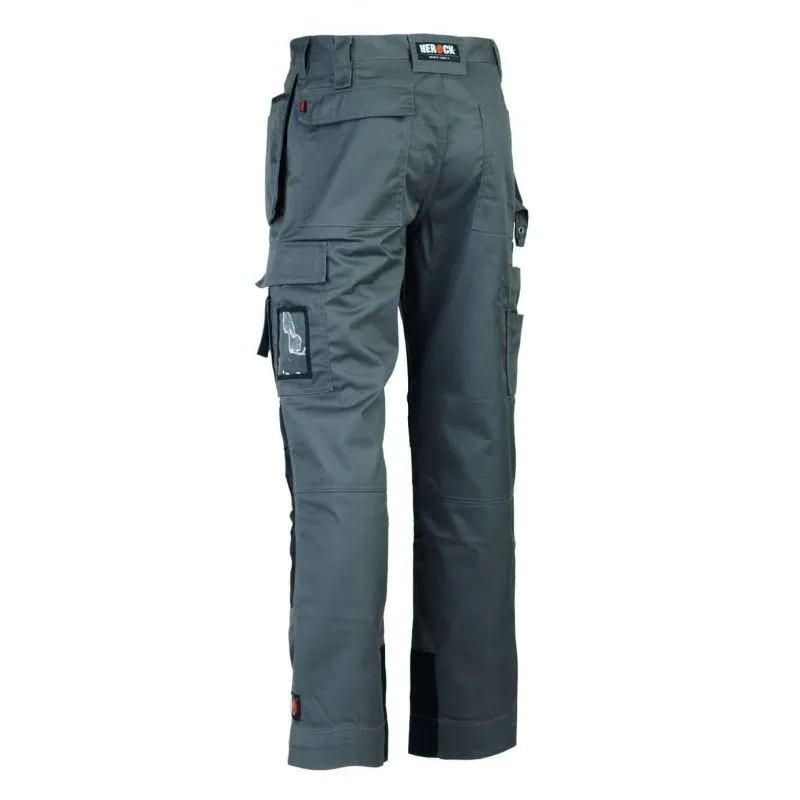 Pantalon travail multipoches + poche à clous genouillères solide polycoton 280 grs-m2 Nato homme Herock