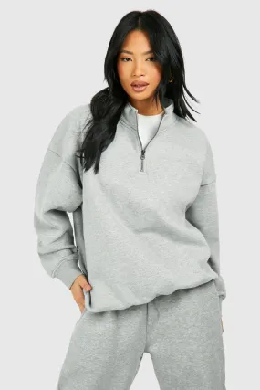 Petite - Sweat basique oversize à col zippé