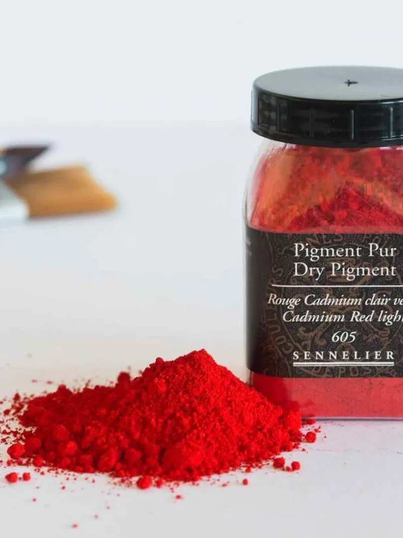 Pigment pour création de peinture - pot 120 g - Rouge de Cadmium clair véritable - N/A