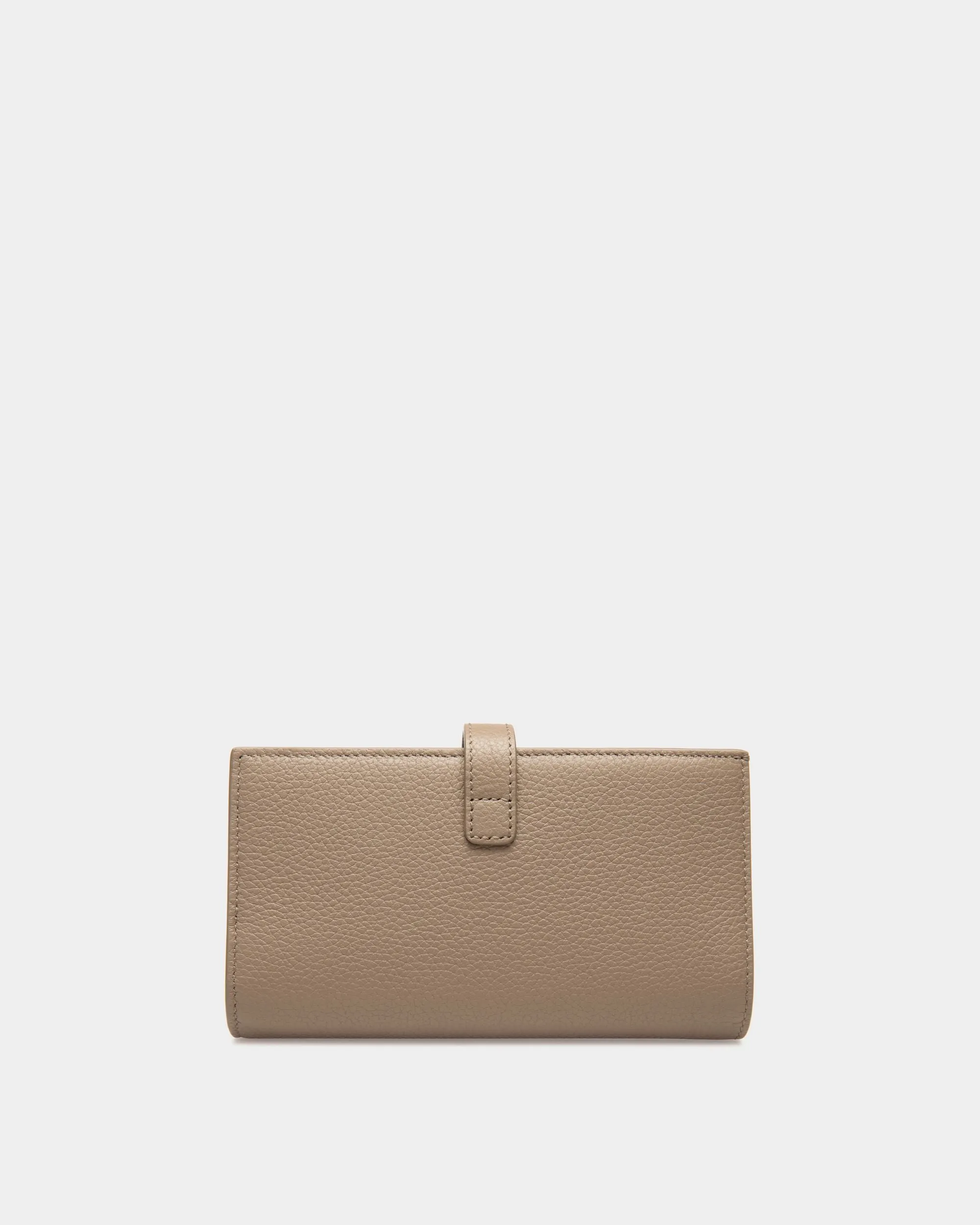 Portefeuille Lock Me Long En Cuir Grainé Taupe