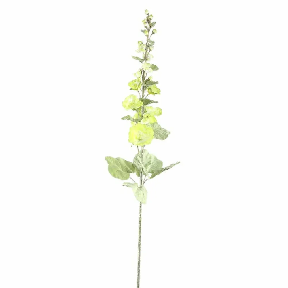Ptmd fleur artificielle hollyhock - 65x26x114 cm - plastique - vert