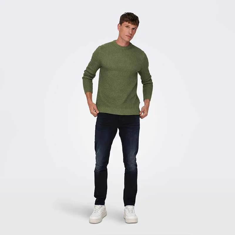 Pull col rond maille fine Homme ONLY AND SONS à prix dégriffé ! | 