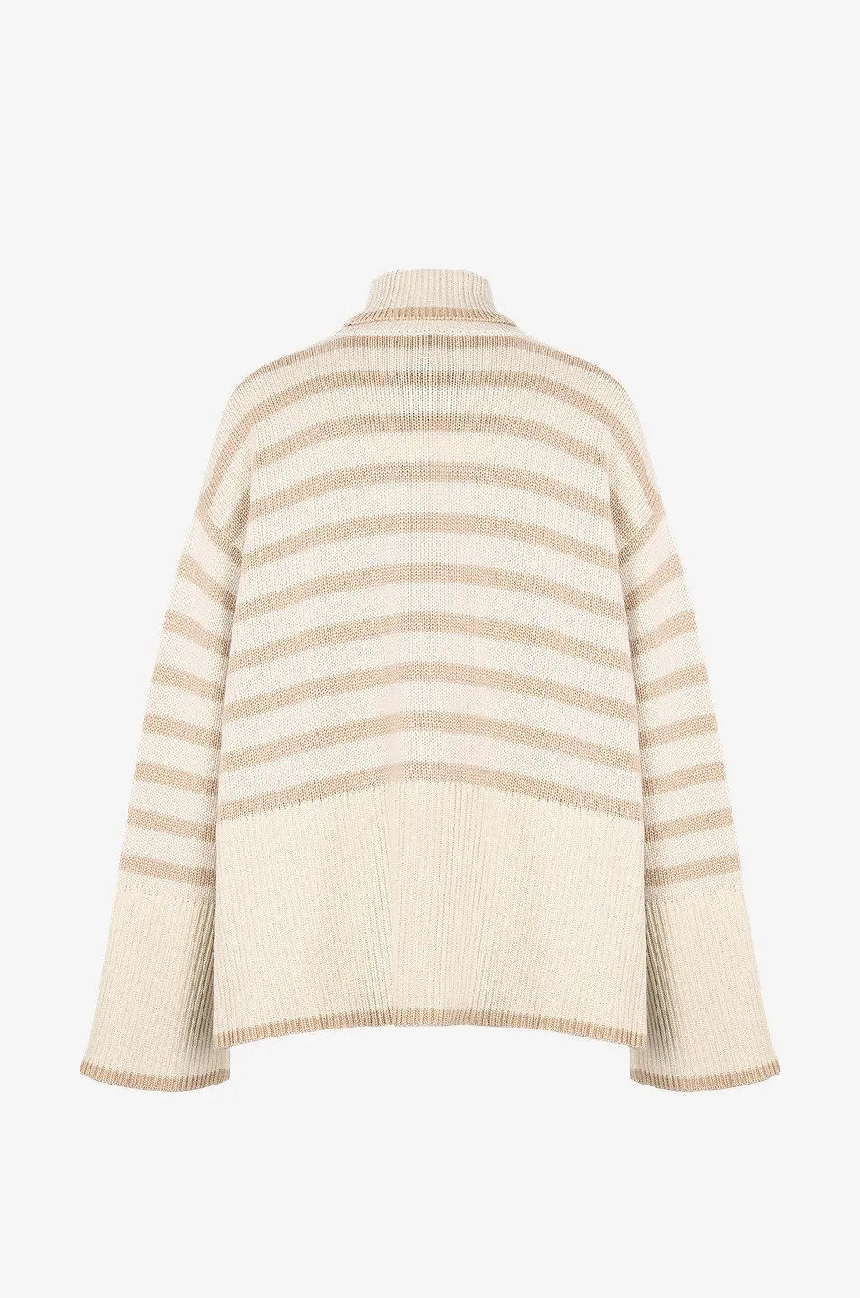 Pull rayé oversize à col roulé Signature