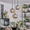 Ripoll Suspension, Boule lumineuse, Suspension grappe Fumé, 3 lumières