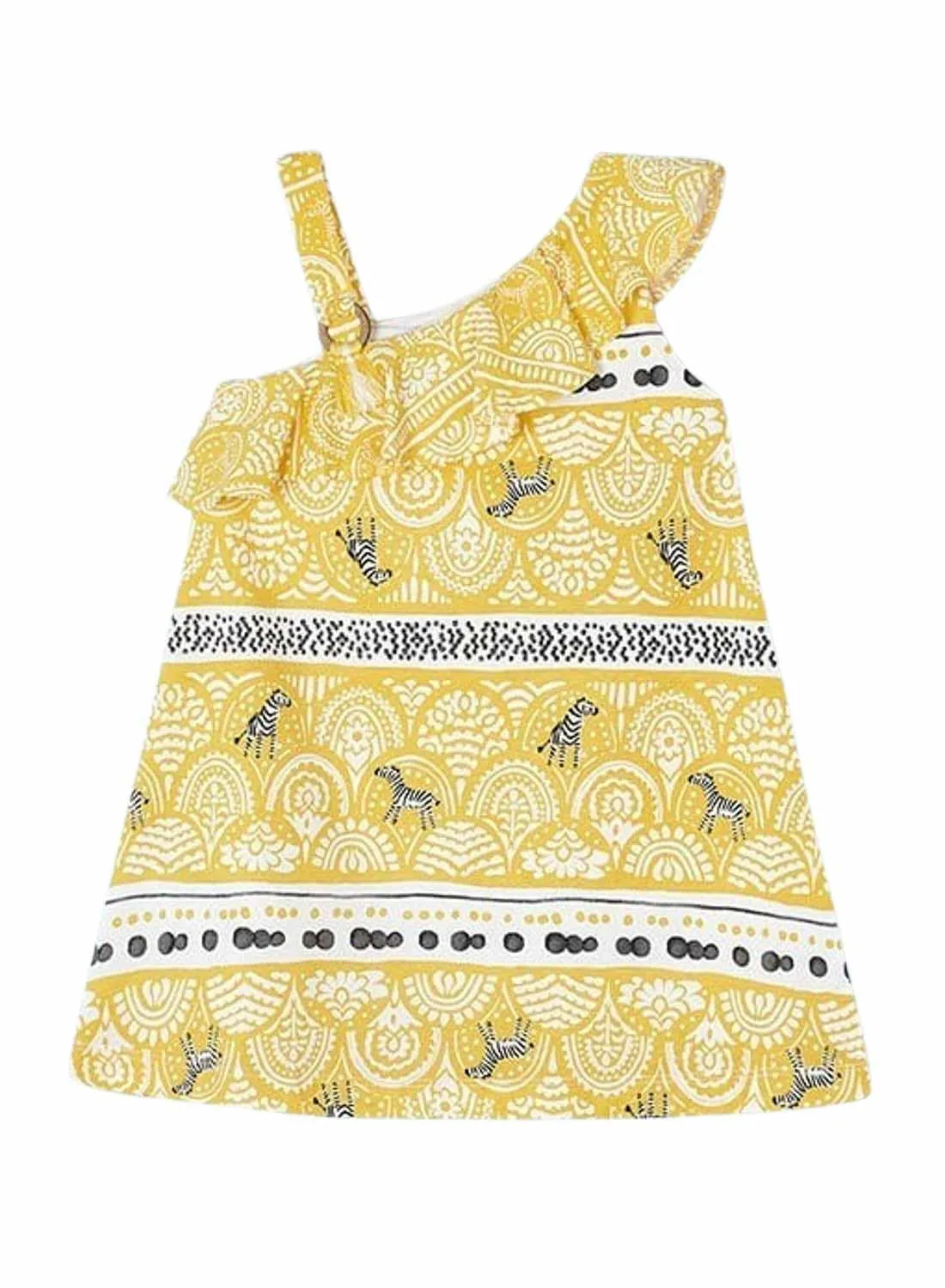 Robe asymétrique jaune Mayoral pour fille