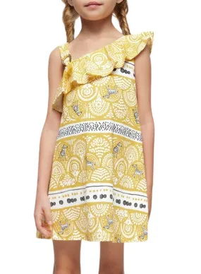 Robe asymétrique jaune Mayoral pour fille