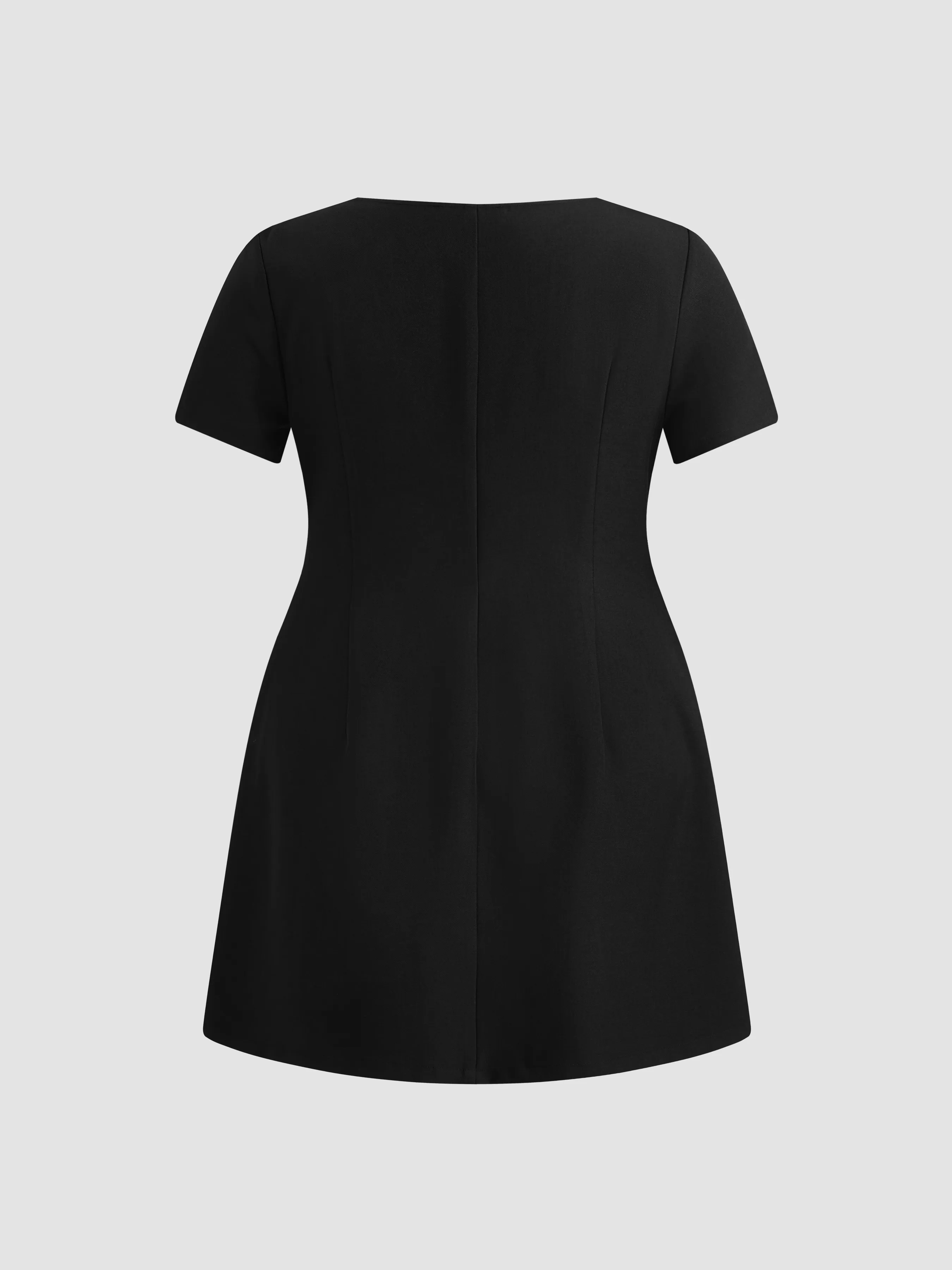 Robe courte unie à nœud col rond Curve & Plus