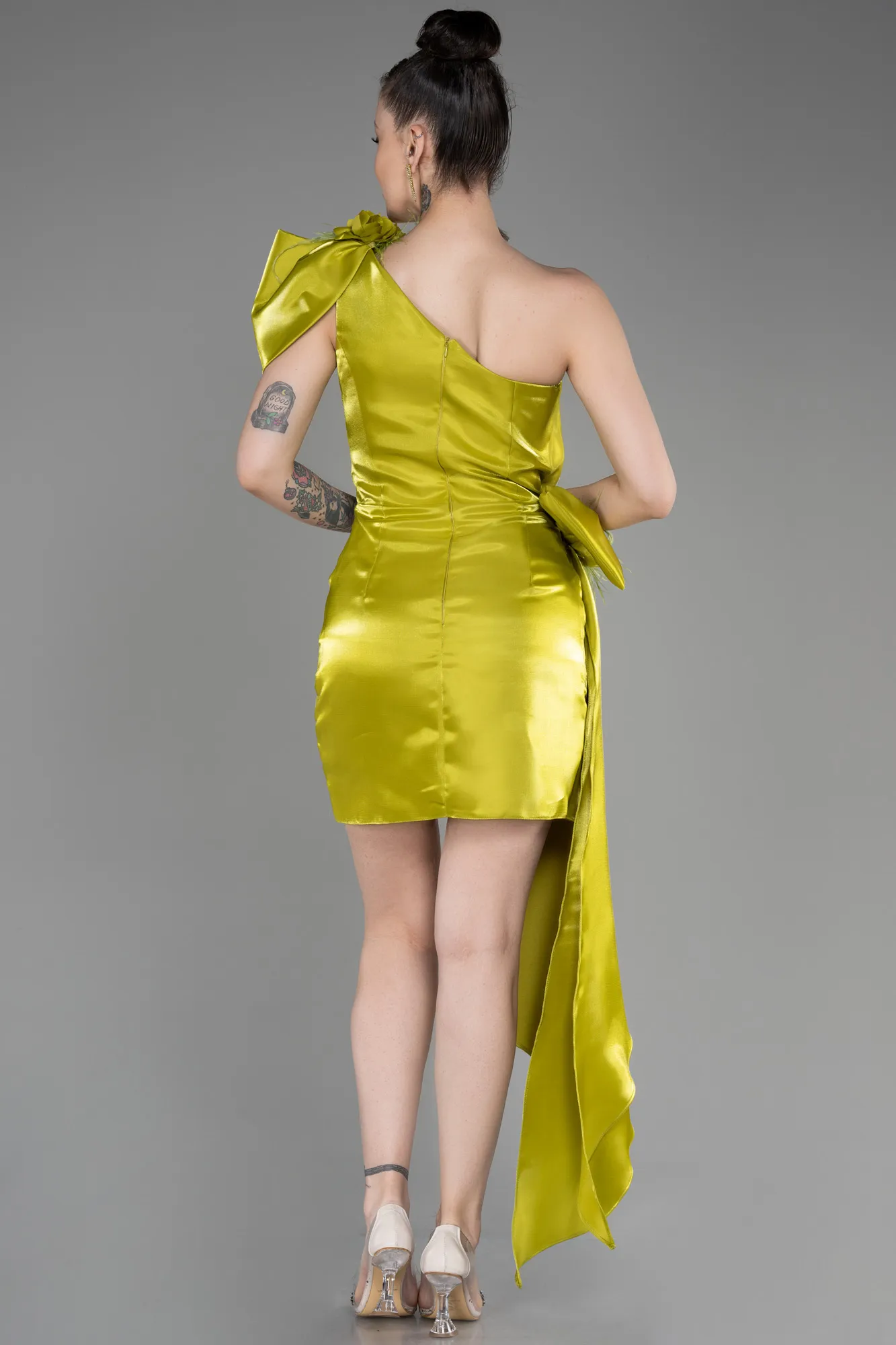 Robe de Cérémonie Courte Pistache vert ABK2036