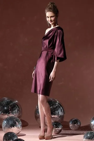 Robe de soirée courte asymétrique pour témoin mariage