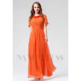 robe de soirée pas cher orange long 