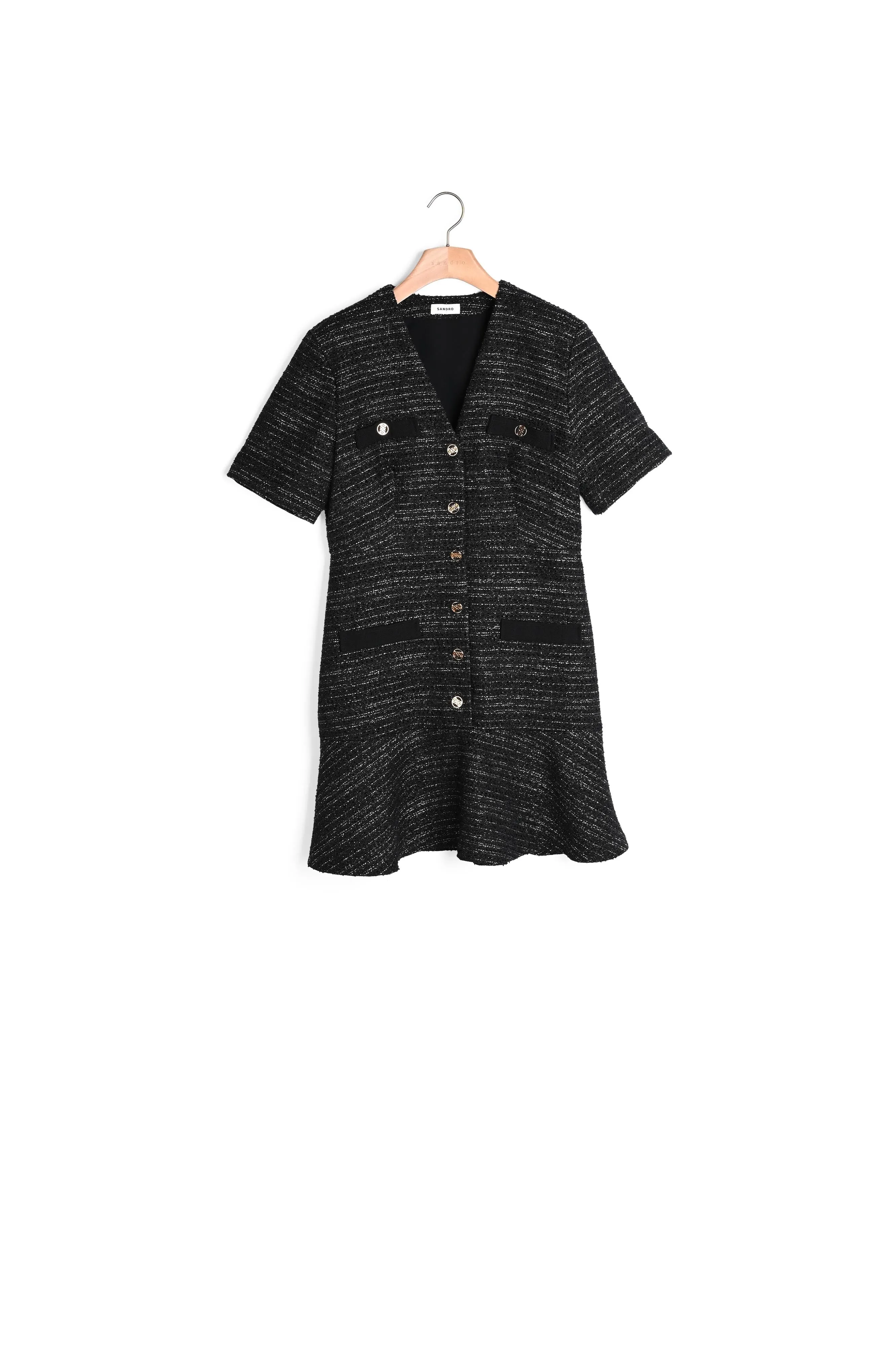 Robe en tweed à manches courtes