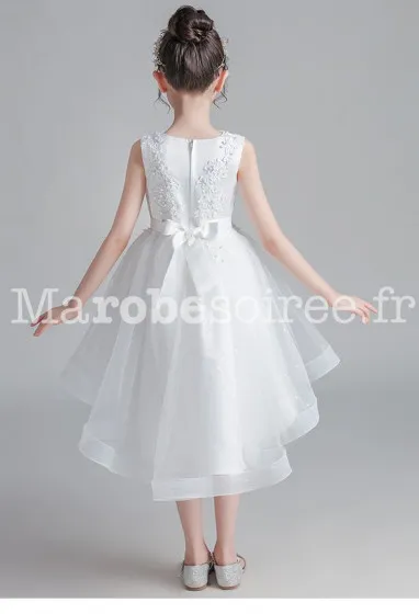 Robe enfant asymétrique en guipure réf: EF683T en Coton, Dentelle