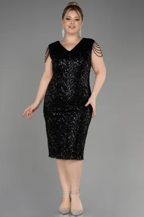 Robe Grande Taille Midi Noir ABK1730