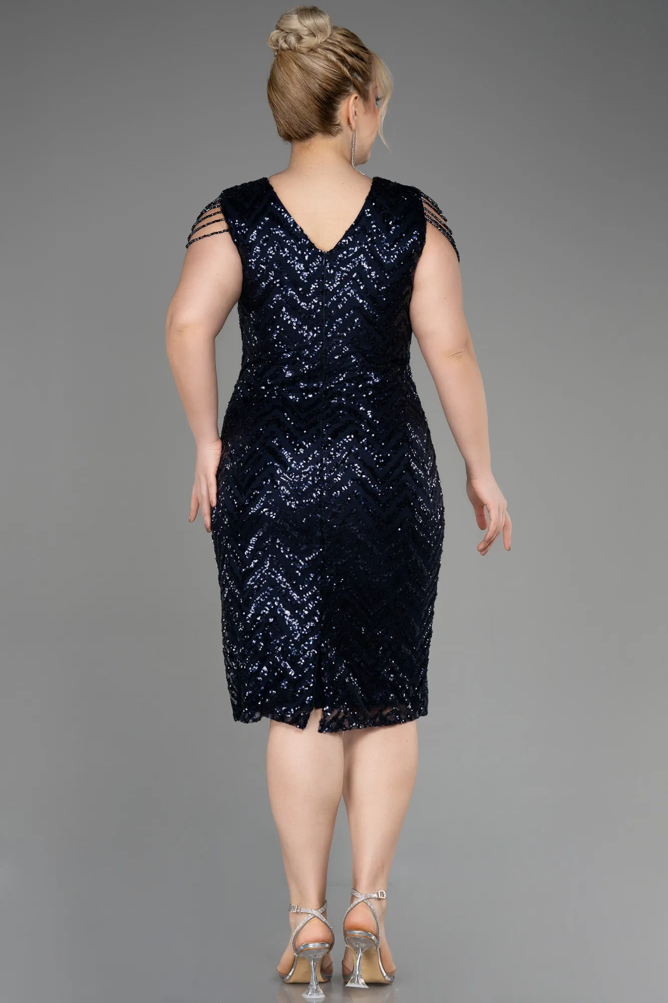 Robe Grande Taille Midi Noir ABK1730