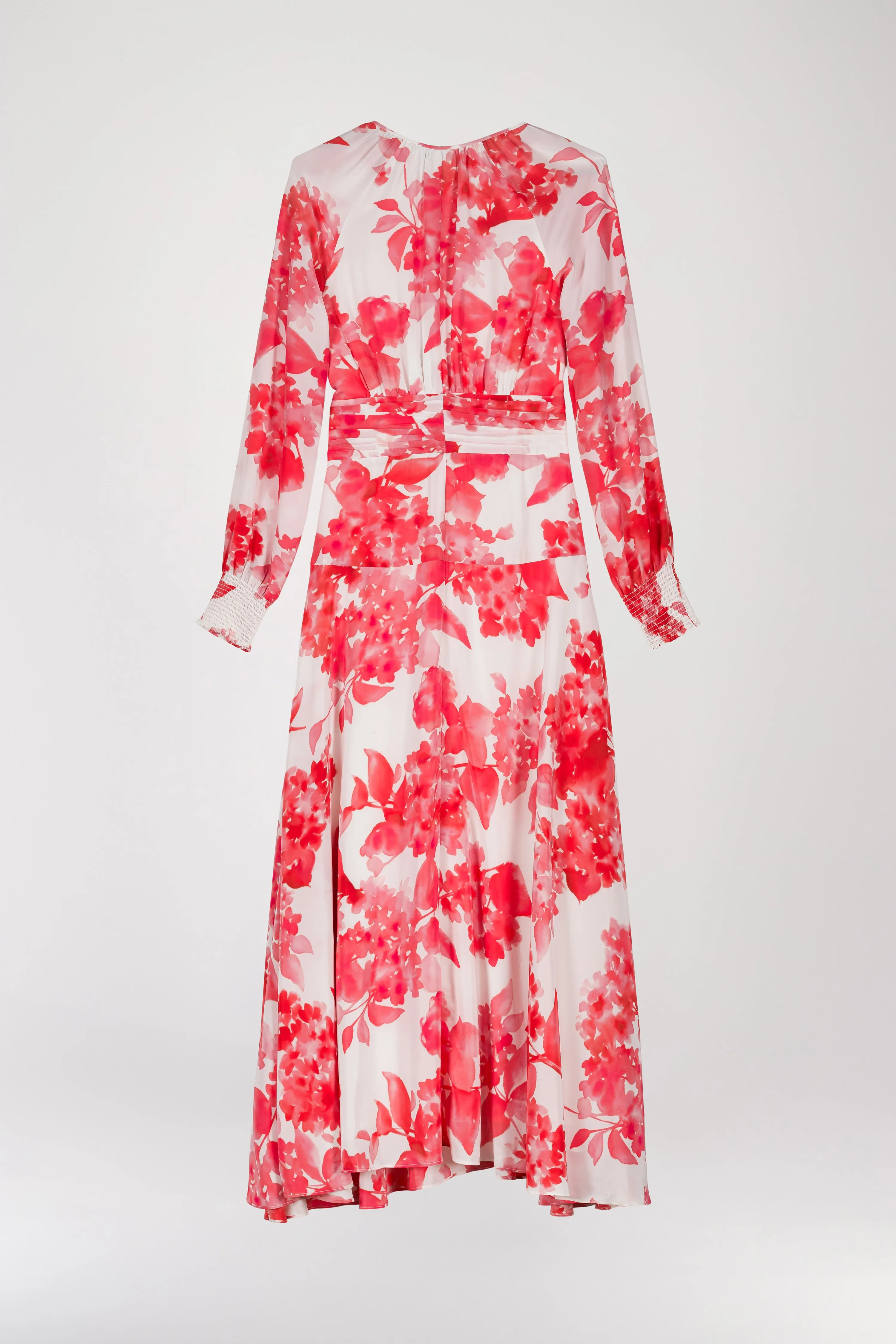 Robe longue à imprimé fleuri corail