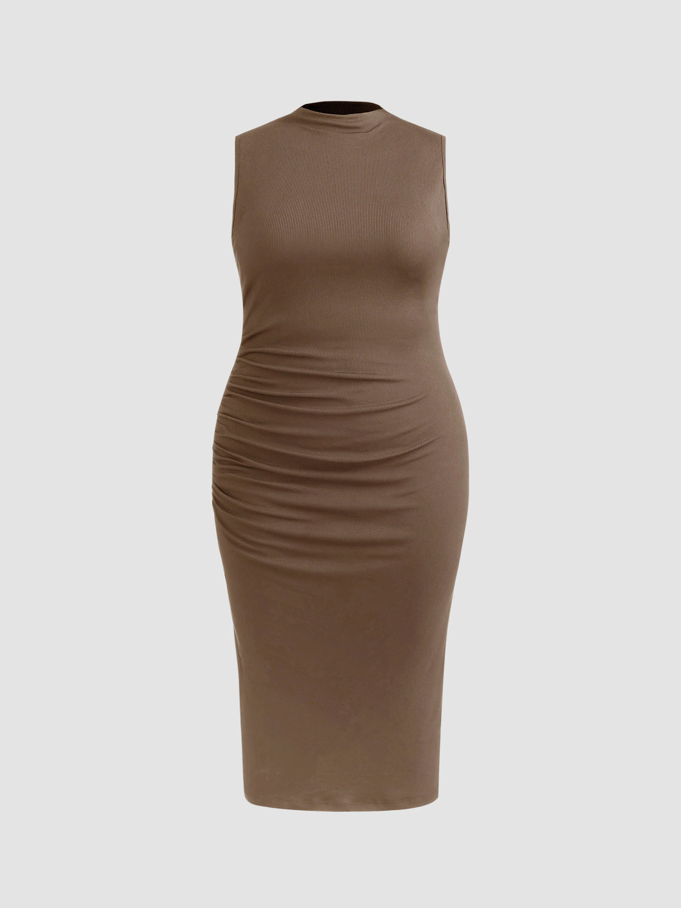  Robe Midi Plissée à Col Haut Curve & Plus