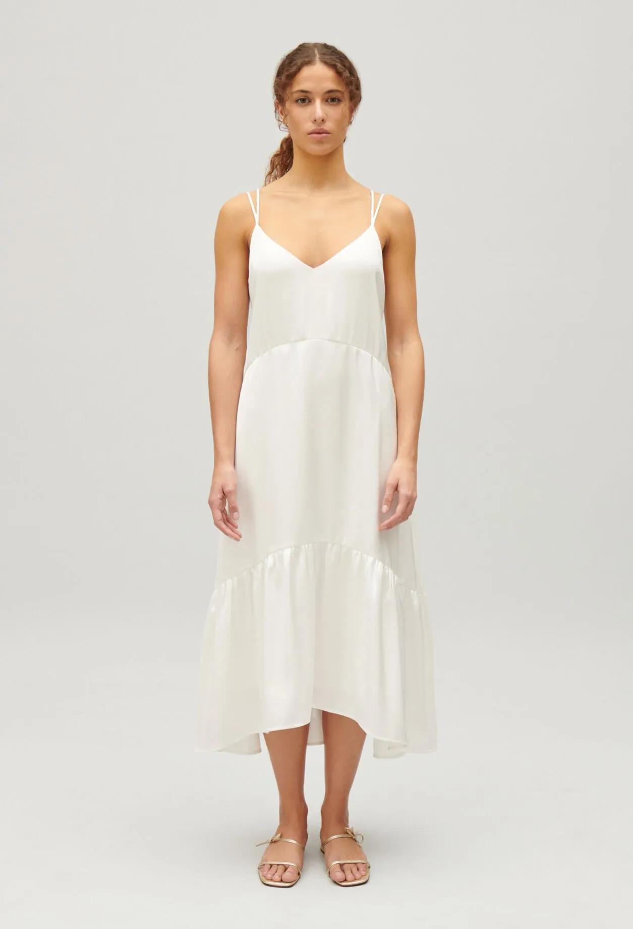 Robe midi satinée | Claudie FR