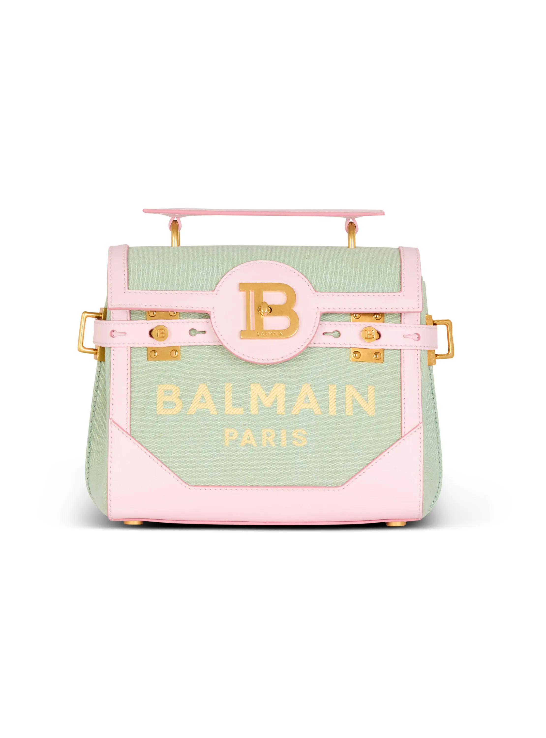 SAC B-BUZZ 23 EN CUIR ET TOILE - BALMAIN pour FEMME | Printemps
