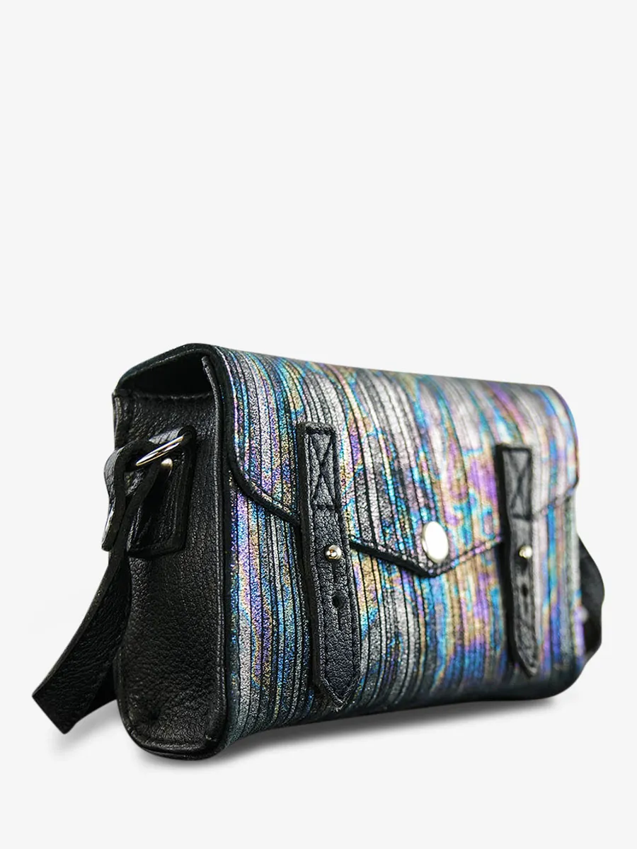 SAC BANDOULIÈRE CUIR FEMME MULTICOLORE LeMini Indispensable - Holographique