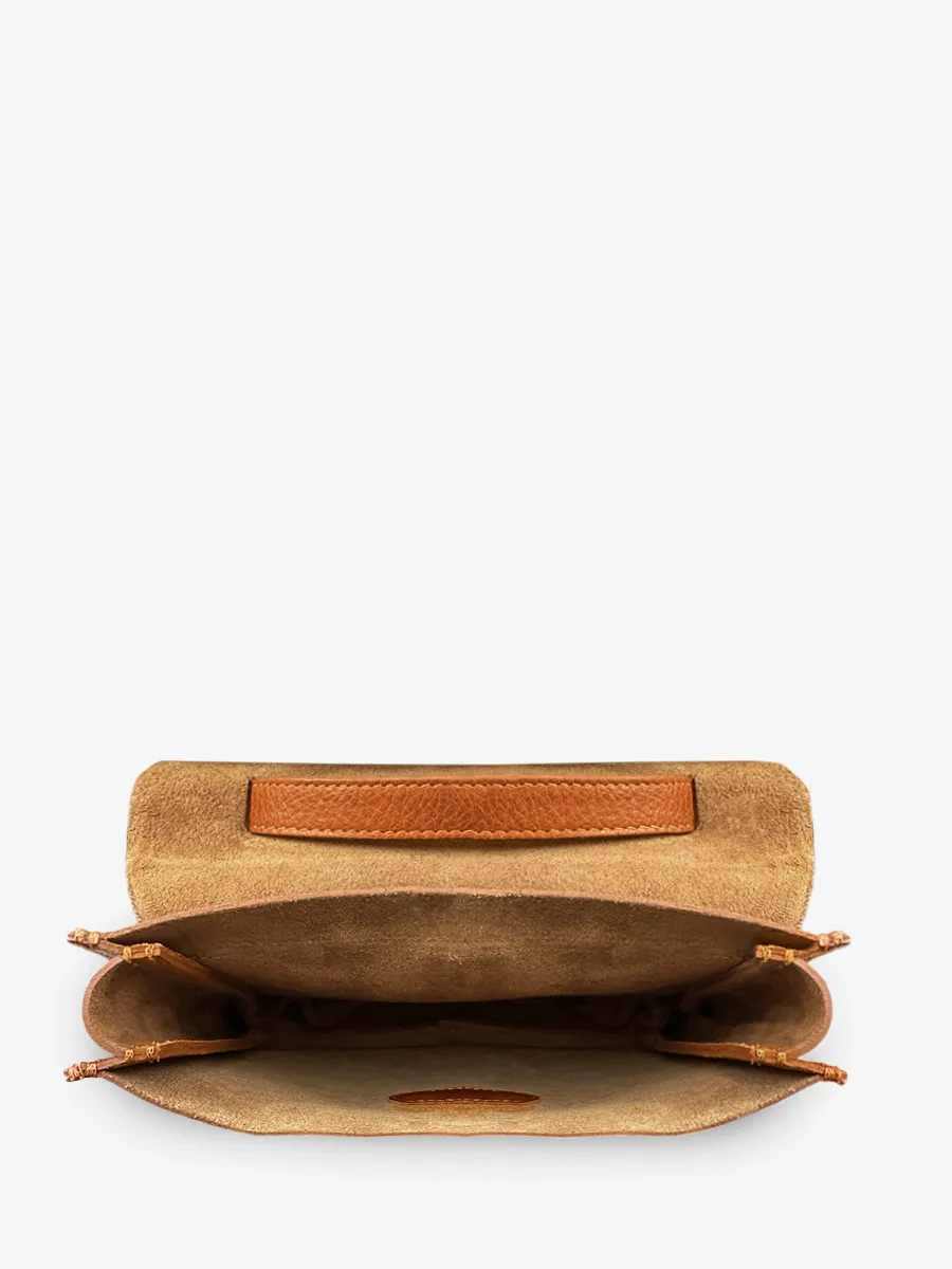 SAC BANDOULIÈRE CUIR MARRON FEMME LaGibecière - Cognac huilé