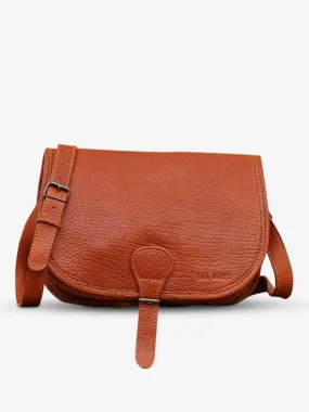 SAC BANDOULIÈRE CUIR MARRON FEMME LeVagabond - Naturel