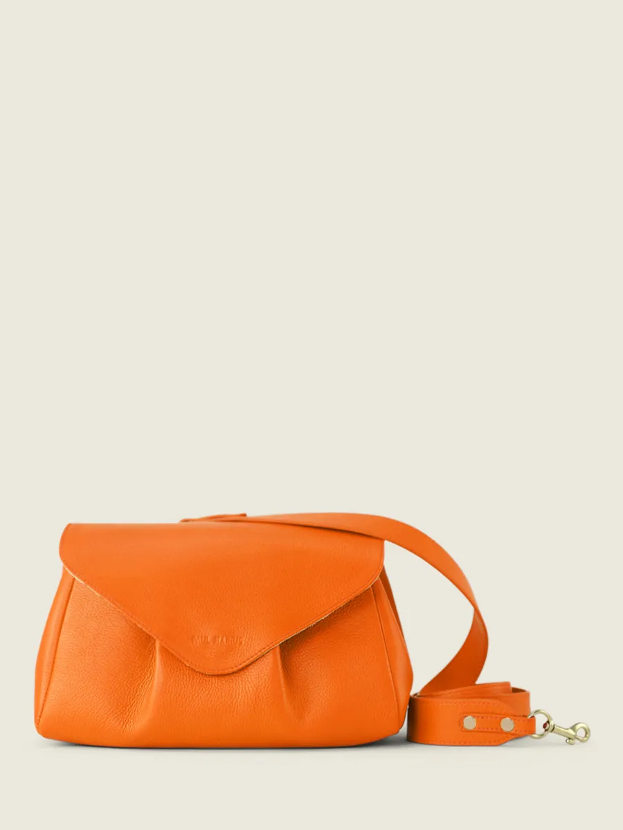 SAC BANDOULIÈRE CUIR ORANGE FEMME Suzon M Sorbet - Mangue