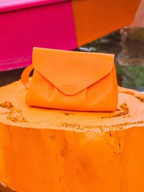 SAC BANDOULIÈRE CUIR ORANGE FEMME Suzon M Sorbet - Mangue