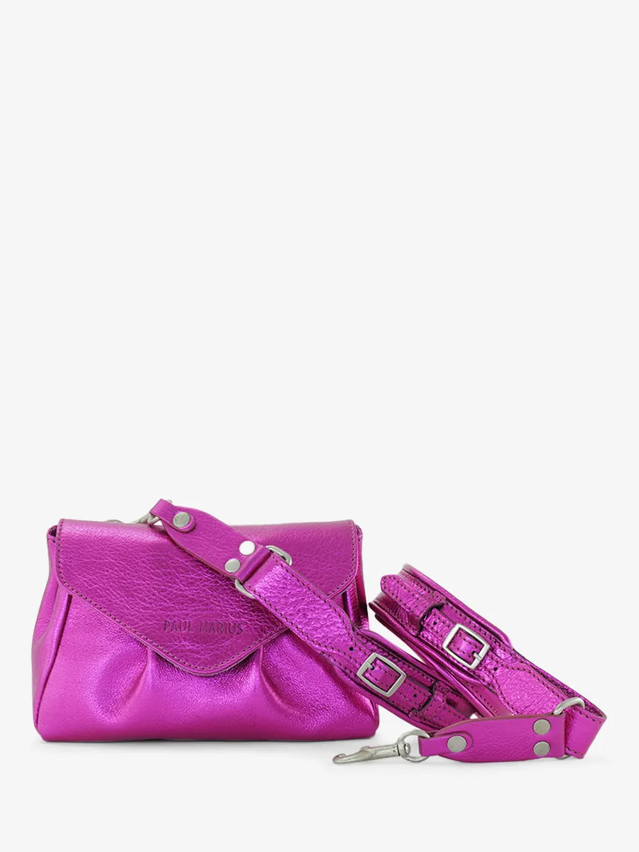 SAC BANDOULIÈRE CUIR ROSE FEMME Suzon S Ultraviolet - Rose Électrique