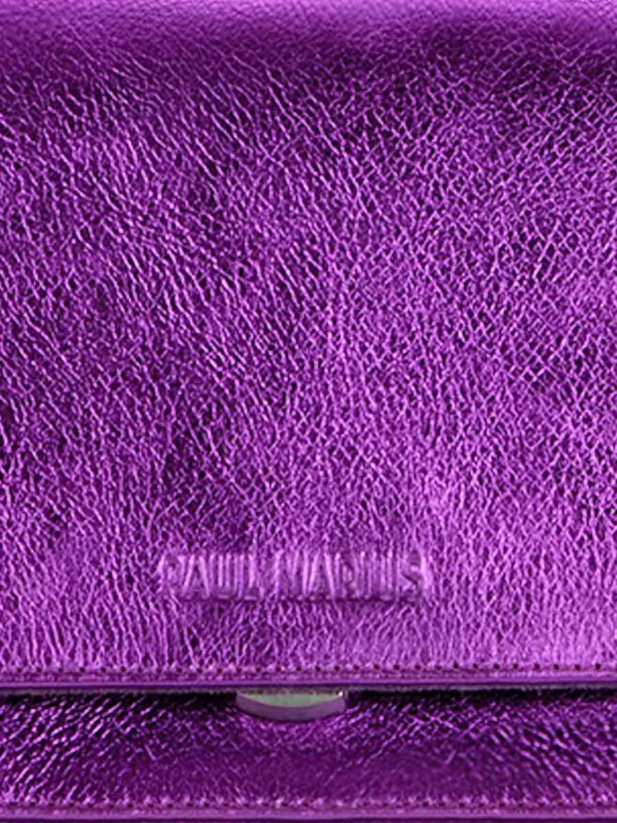 SAC BANDOULIÈRE CUIR VIOLET MÉTALLISÉ FEMME Diane S - Bonbon