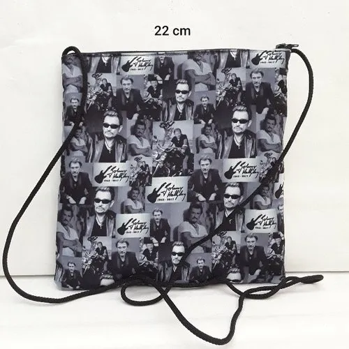 Sac bandoulière johnny , coton, matelassé doublé poche , anse 128 cm , sac 22/22 cm