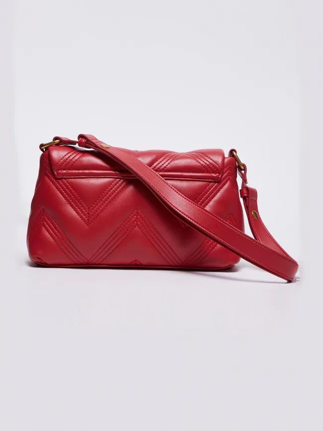 Sac bandoulière matelassé deuzia doré rouge femme - Liu Jo | wimod