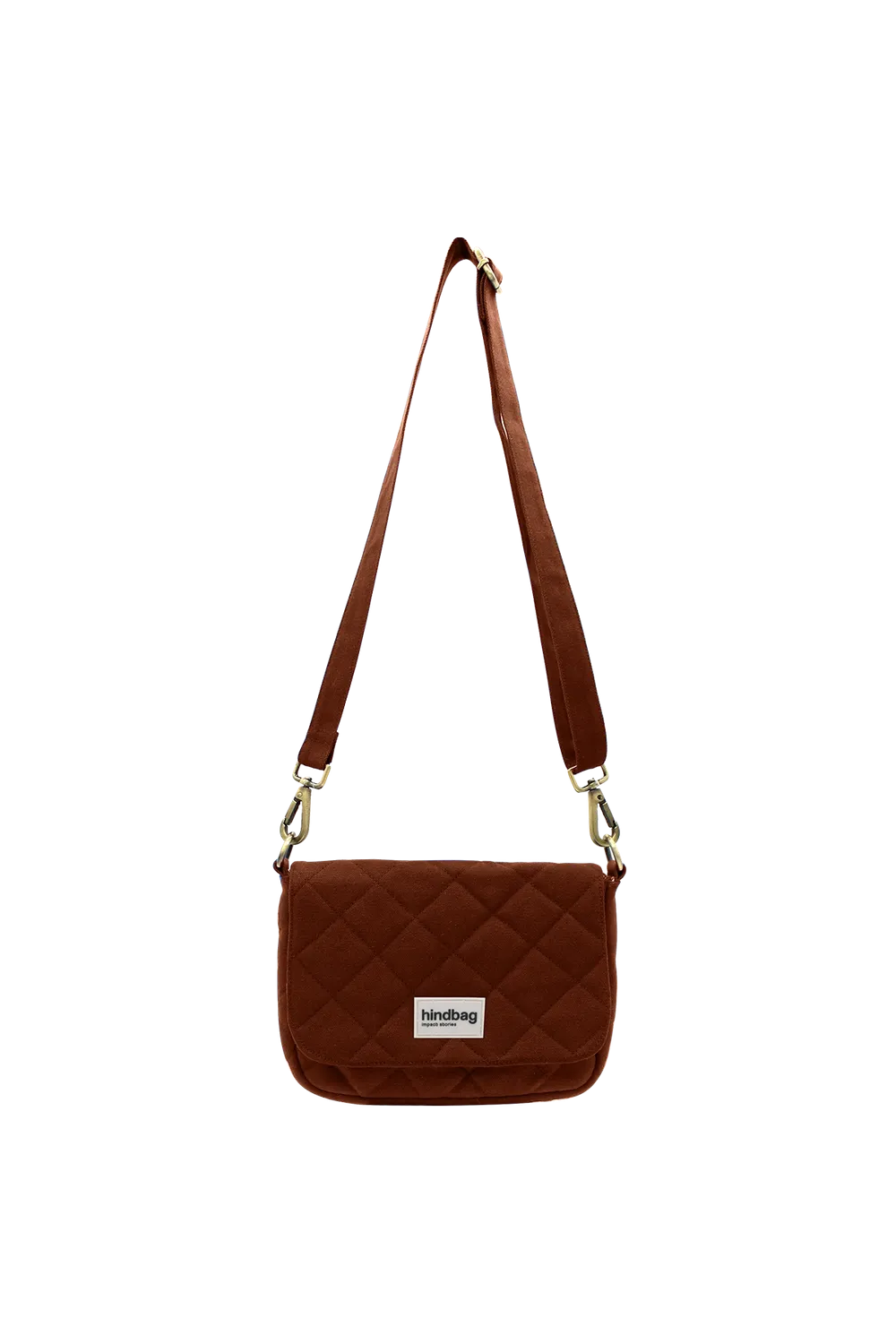 Sac bandoulière matelassé en coton bio | chocolat "margault" femme