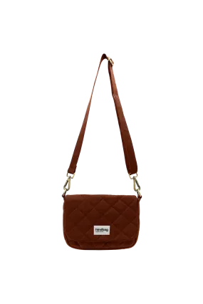 Sac bandoulière matelassé en coton bio | chocolat "margault" femme