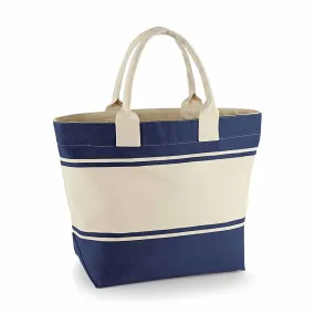 Sac cabas shopping ou plage en toile - QD26 - bleu marine 