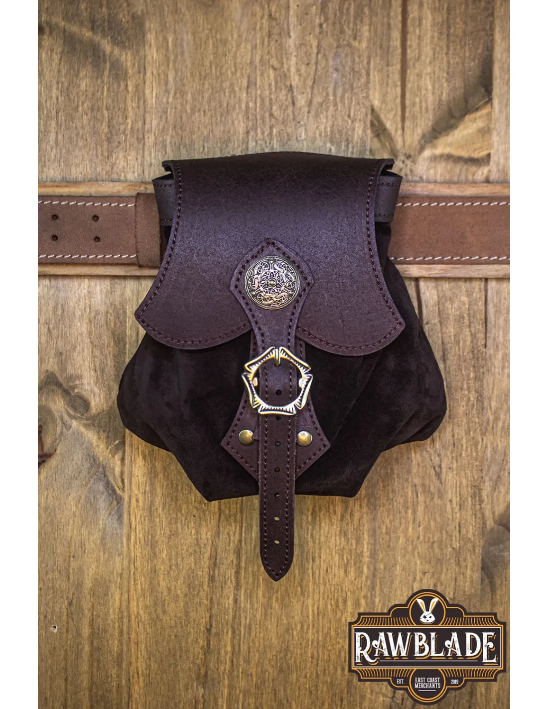 Sac Celtic Korollu en cuir - Marron ⚔️ Boutique Épées