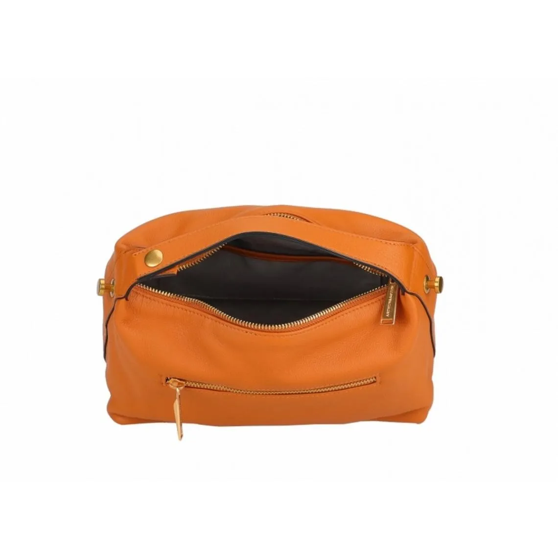 Sac épaule en cuir cognac Camille | 3 Suisses