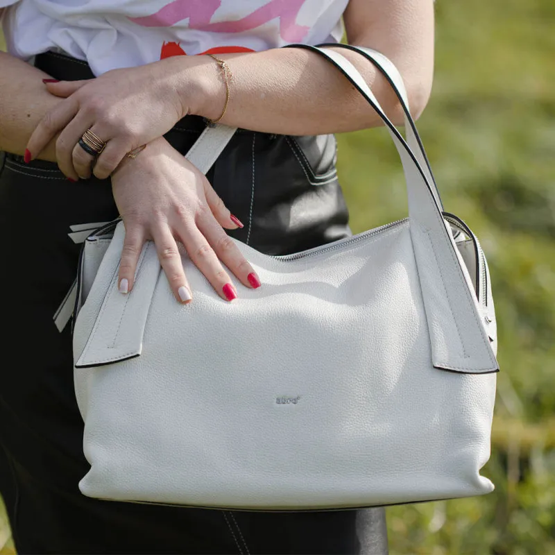 Sac femme tendance et design en cuir blanc - Abro - Scarpe