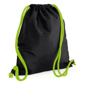 Sac à dos en toile cordons épais - BG110 - noir cordons lime 