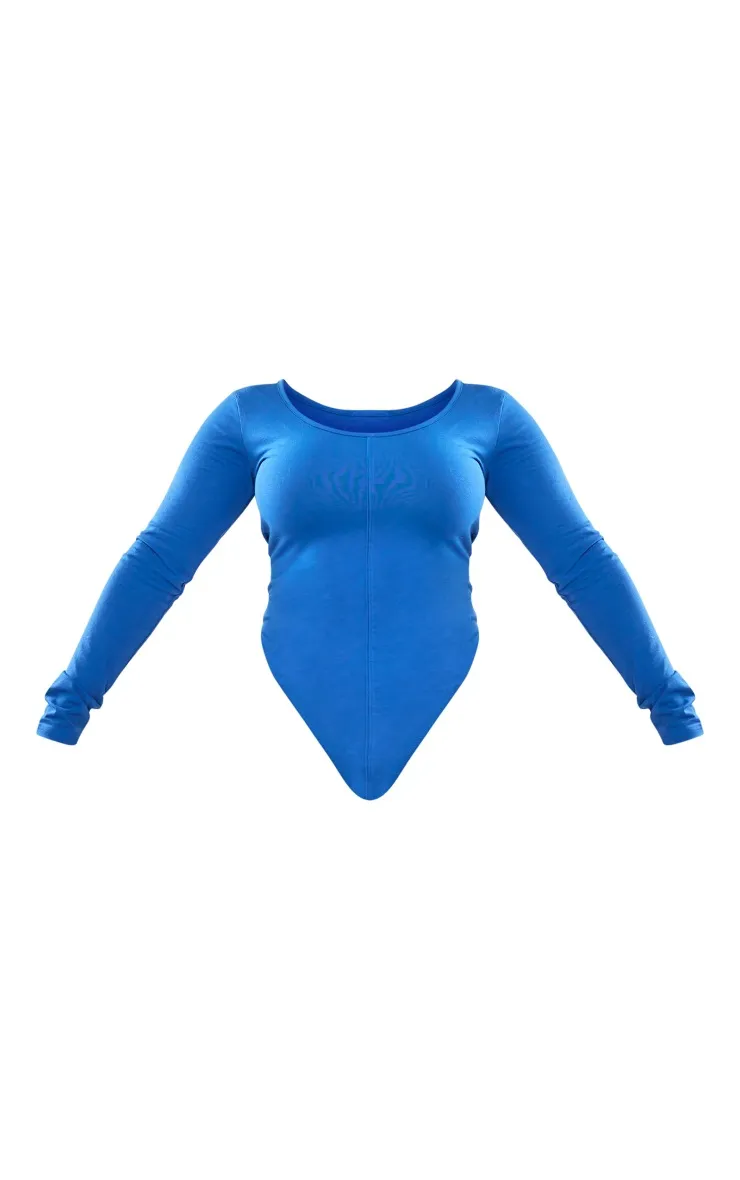 Shape Body en coton bleu vif à coutures et col rond