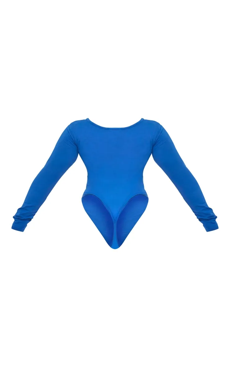 Shape Body en coton bleu vif à coutures et col rond