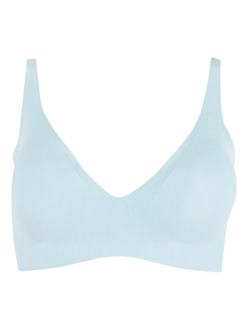 Soutien-gorge triangle sans armatures à coques amovibles femme Easy Essentiel - Bleu gris