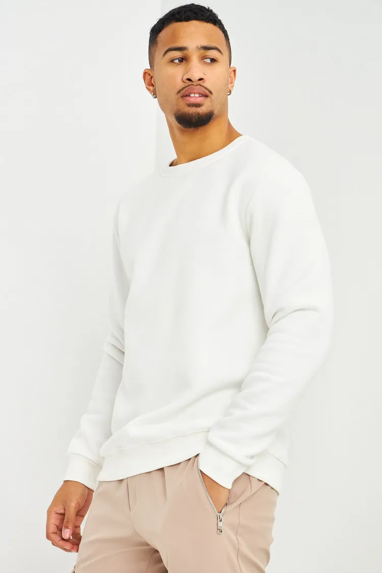 Sweat blanc col rond