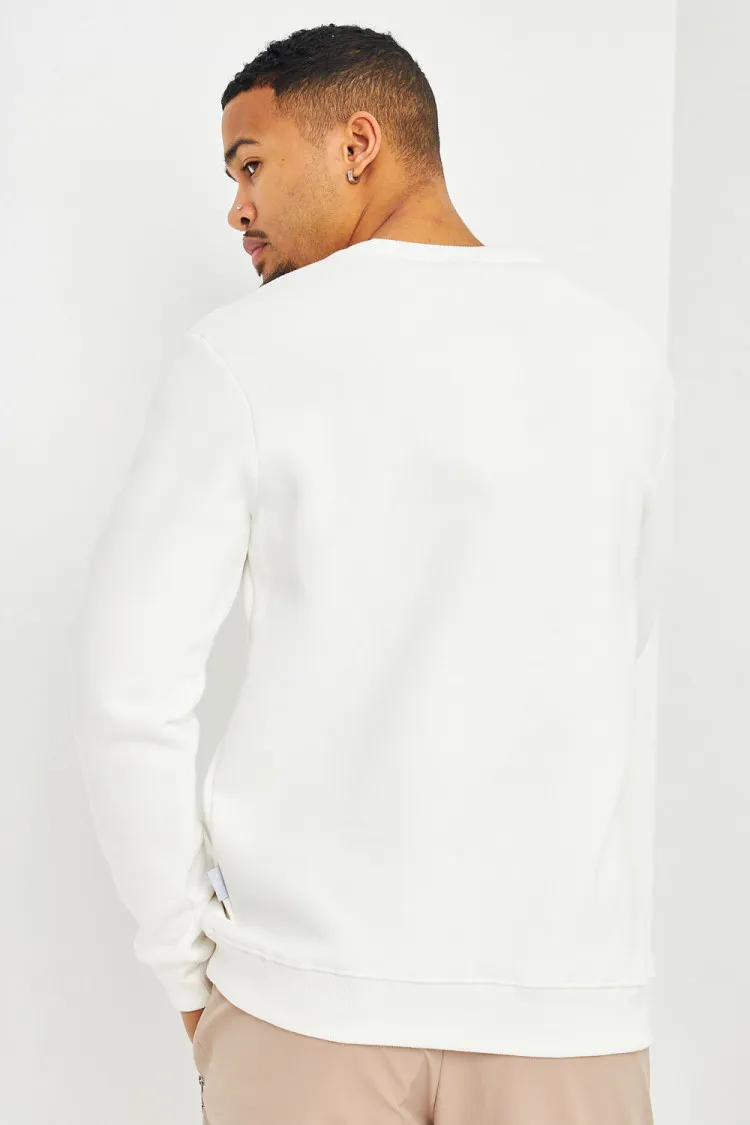 Sweat blanc col rond