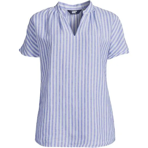 T-Shirt en Lin à Manches Courtes Dolman, Femme Stature Standard