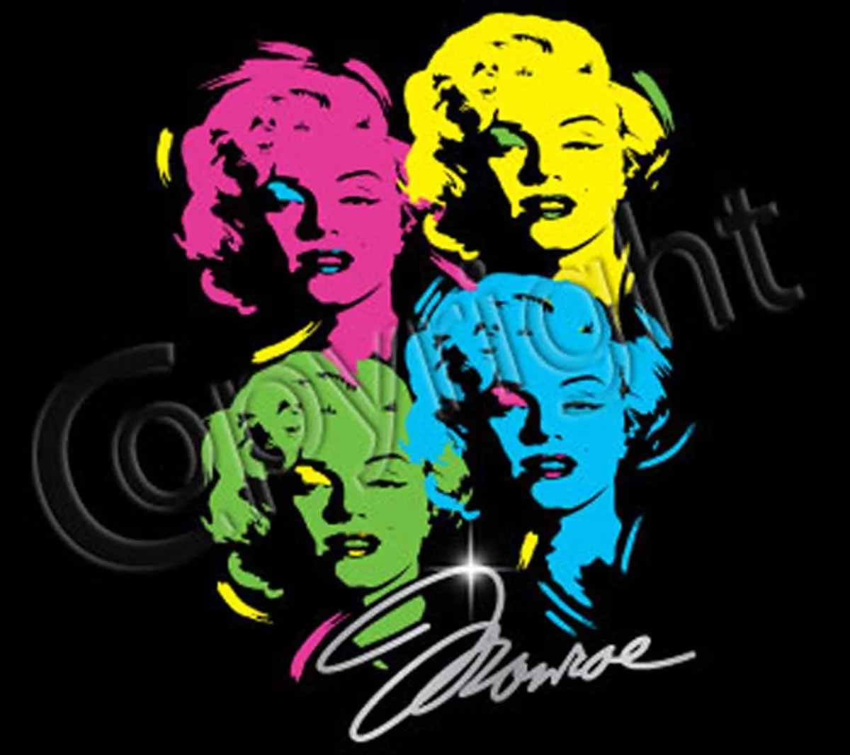 T-shirt femme manches courtes - Marylin Monroe - Popart - 10966 