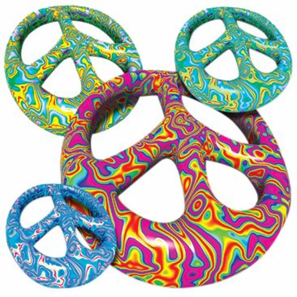T-shirt femme manches courtes - PEACE and LOVE 10934 - multicolore groovy 